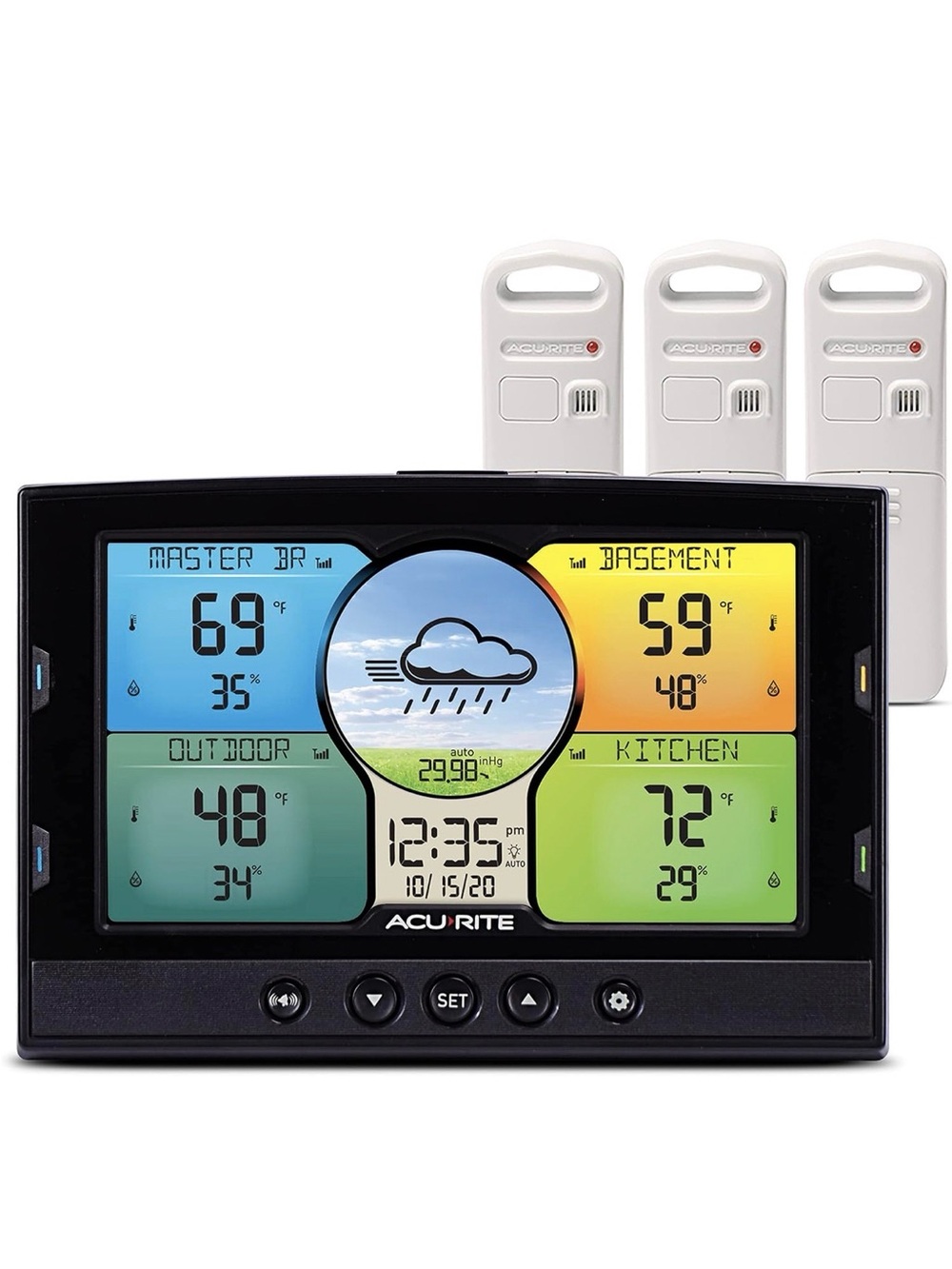AcuRite Color Weather Station with 3 Wireless Sensors - Black/White